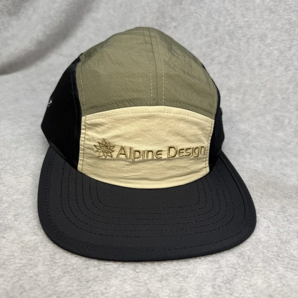 Alpine Design Hat Cap‎ Strap Back Mens One Size Black Olive Khaki 5 Panel Nylon